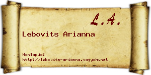 Lebovits Arianna névjegykártya